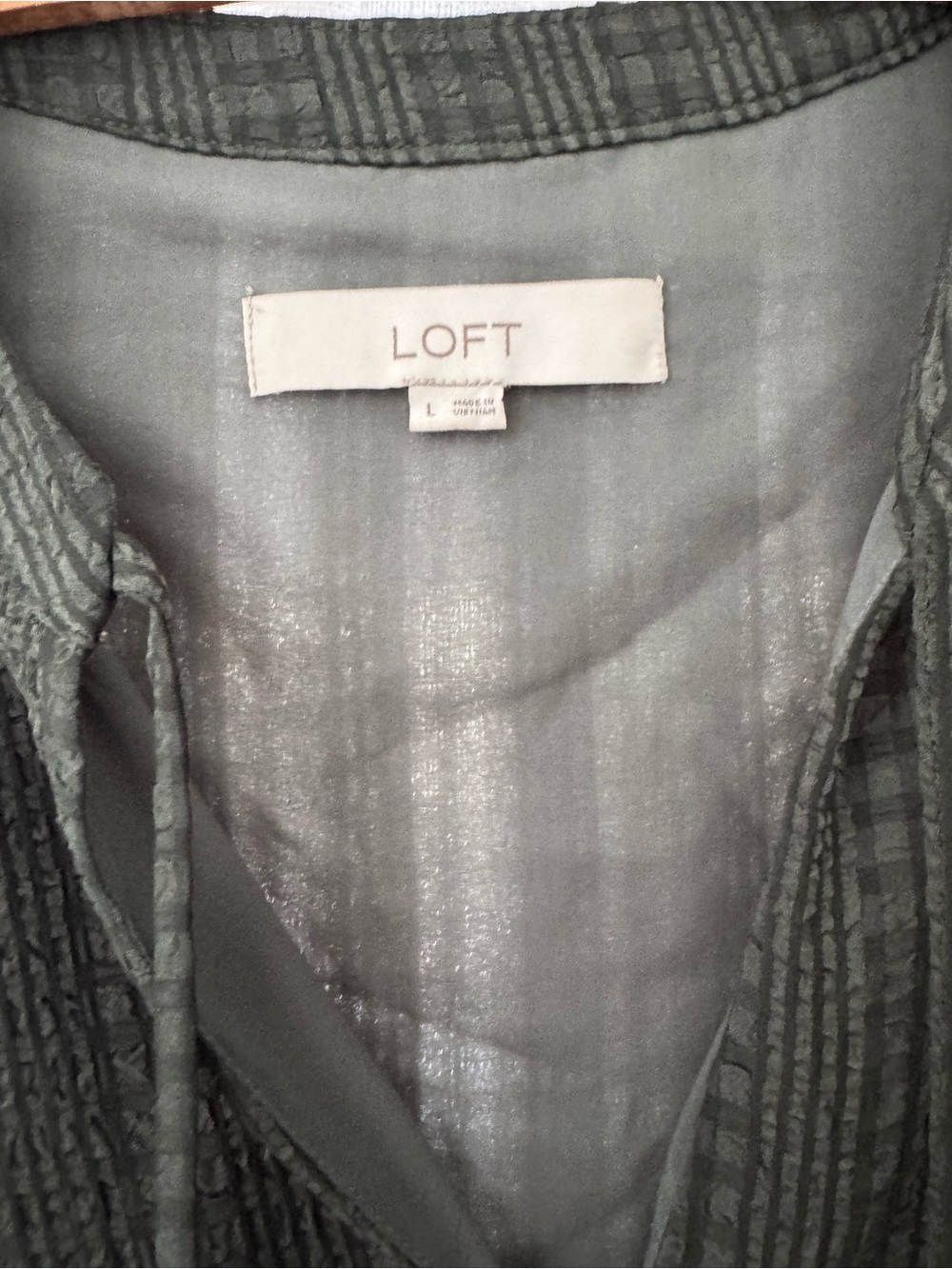 LOFT Black Ruffle V-Neck Long Sleeve Dress - Picture 3 of 4